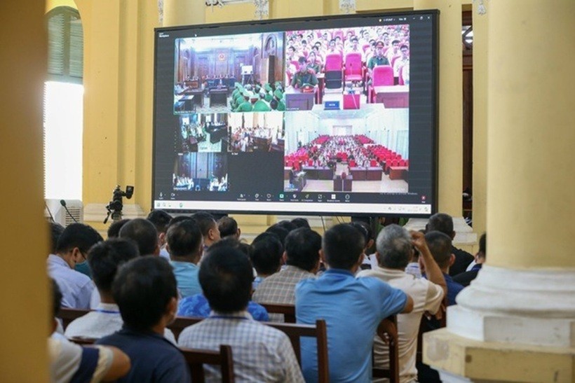 Quang cảnh phiên tòa. Ảnh: Người lao động