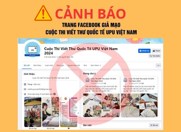 Cảnh báo fanpage giả mạo cuộc thi viết thư quốc tế UPU tại Việt Nam- Ảnh 1.