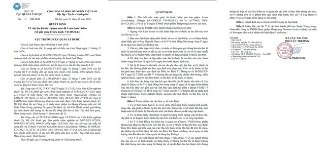 Bộ Y tế ra quyết định thu hồi toàn quốc lô thuốc Aclon do vi phạm mức độ 2- Ảnh 2.