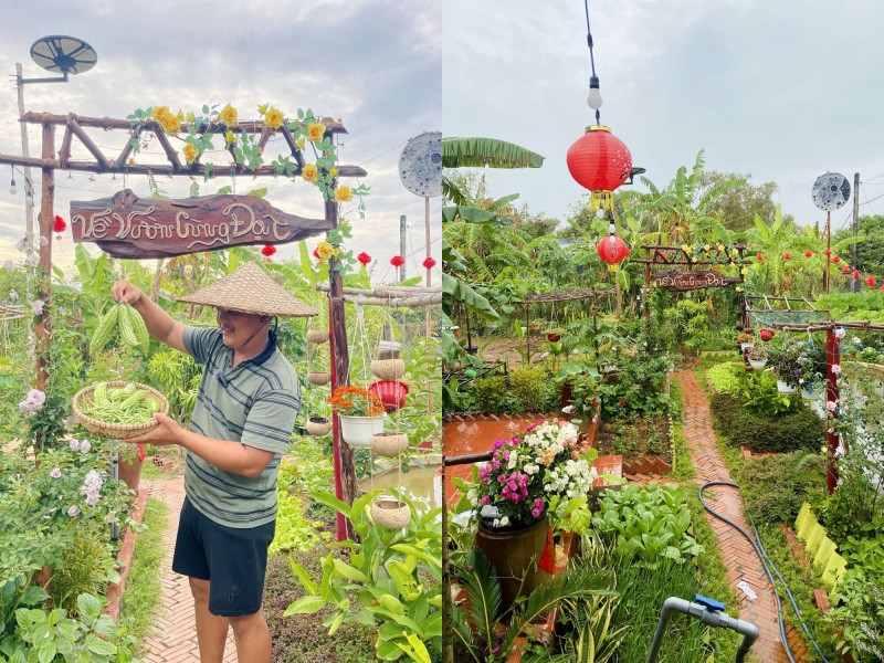 amp;#34;Bỏ phố về quêamp;#34;, chàng trai 9X Vĩnh Long chi 100 triệu làm nhà vườn 600m2 đẹp mê trồng đủ thứ rau củ, có cả ao cá - 1