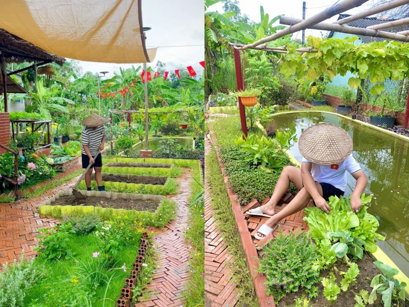 amp;#34;Bỏ phố về quêamp;#34;, chàng trai 9X Vĩnh Long chi 100 triệu làm nhà vườn 600m2 đẹp mê trồng đủ thứ rau củ, có cả ao cá - 10