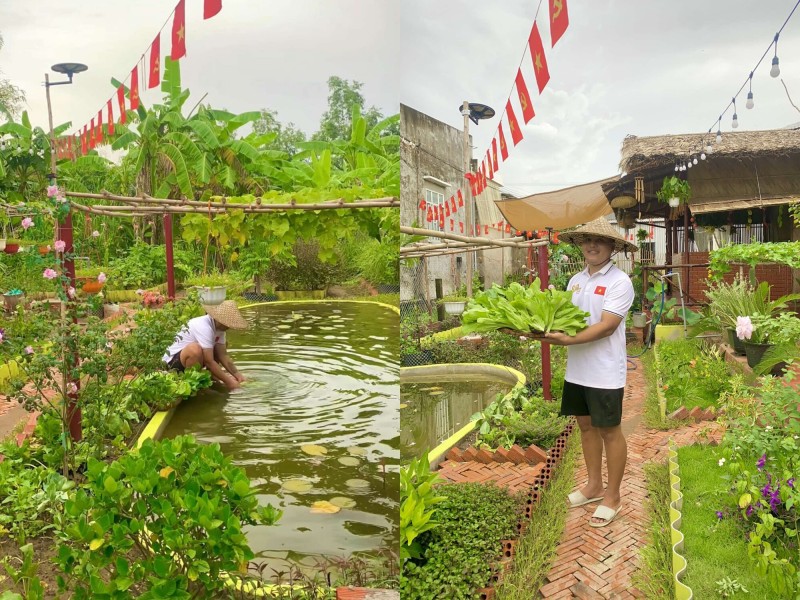 amp;#34;Bỏ phố về quêamp;#34;, chàng trai 9X Vĩnh Long chi 100 triệu làm nhà vườn 600m2 đẹp mê trồng đủ thứ rau củ, có cả ao cá - 9
