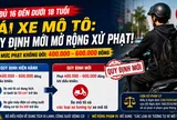Từ 15/5, học sinh cấp 3 đi xe dưới 50cc cũng bị phạt tiền đến 600.000 đồng