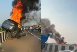 Ô tô đâm dải phân cách, bốc cháy dữ dội khiến 4 người thiệt mạng, 1 người nguy kịch: Clip hiện trường