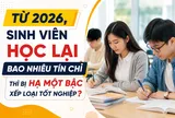 Từ 2026, sinh viên học lại bao nhiêu tín chỉ thì bị hạ một bậc xếp loại tốt nghiệp?