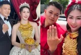 Cô dâu Bến Tre khiến mạng xã hội phát sốt với bó hoa cưới bằng vàng, danh tính thật sự gây bất ngờ