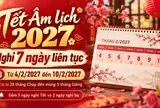 Tết Âm lịch 2027 nghỉ 7 ngày, Quốc khánh nghỉ 4 ngày