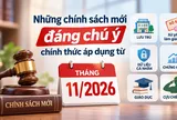 Loạt chính sách mới có hiệu lực từ tháng 11/2026, người dân cần biết