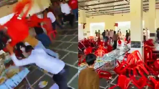 Clip: Chỉ vì thiếu vài chiếc đùi gà, cả đám cưới bỗng hóa “chiến trường” với khung cảnh hỗn loạn