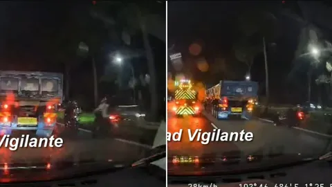 Clip: Xe tải chuyển làn ẩu, ép 2 xe máy vào lề đường cao tốc khiến 3 người bị thương