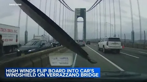 Clip: Giật mình khoảnh khắc tấm gỗ bay thẳng vào kính chắn gió, tài xế thoát chết thần kỳ