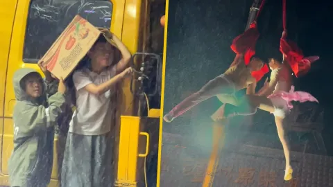 Clip: Mưa lớn không ngăn được “trợ lý nhí” giúp đỡ cha mẹ diễn xiếc trên không, dân mạng cảm phục vì điều đặc biệt ở cậu bé 6 tuổi