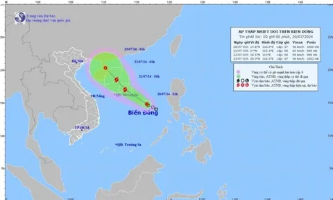 Áp thấp nhiệt đới giật cấp 9 trên Biển Đông, có khả năng mạnh lên thành bão