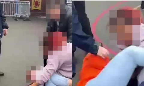 Clip: Cảnh tượng hỗn loạn 3 bà mẹ lao vào đánh nhau ngay trước cổng trường