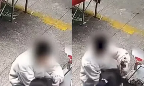 Clip: Thót tim khoảnh khắc chậu hoa từ tầng trên rơi vào đầu bé trai