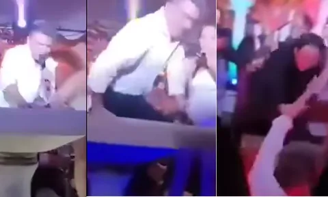 Clip: Ca sĩ Đàm Vĩnh Hưng hát Say tình trong tư thế "bung lụa độc lạ" rồi té ngã ở bữa tiệc tại nhà vợ chồng tỷ phú Mỹ - ca sĩ Bích Tuyền