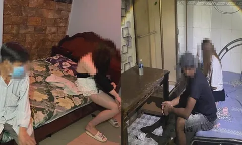 Đối tượng nam giả nữ trong nhà nghỉ có hành vi mua bán dâm