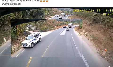 Clip: Ô tô 4 chỗ vượt ẩu, "đối đầu" xe cảnh sát giao thông, cộng đồng mạng "cười sặc" vì "đúng người, đúng thời điểm"
