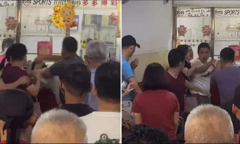 Clip: Cuộc ẩu đả ở cửa hàng xổ số vì người đàn ông không xếp hàng