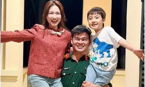 Chính thức "đánh dấu chủ quyền": Hòa Minzy đưa bé Bo lên doanh trại thăm bạn trai Đại úy