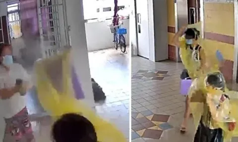 Hành lang chung cư nồng nặc mùi độc hại, hình ảnh camera tố cáo hành vi độc ác của bà hàng xóm