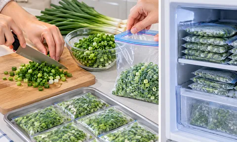 Mua nhiều hành lá đừng vội cho thẳng vào tủ lạnh, làm thêm bước này hành tươi lâu tới cả tháng