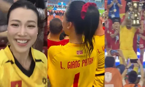 Hoàng Oanh xuất hiện trên khán đài, một chi tiết nhỏ giữa đêm vô địch khiến dân mạng lập tức "soi"