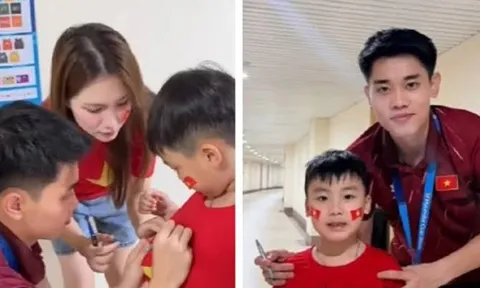 Hòa Minzy đưa con trai xuống tận đường hầm Mỹ Đình, cuộc gặp Đình Bắc có một chi tiết gây chú ý