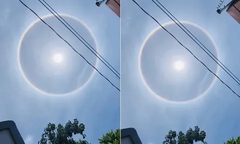 Cận cảnh quầng sáng 22 độ bao vây mặt trời: Nhiều người dân lo lắng, nhà khoa học lý giải gì?