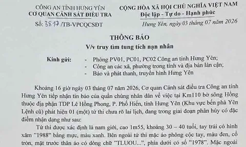 Phát hiện thi thể phân hủy ven sông Hồng: Nạn nhân nam, tay trái xăm "1988"