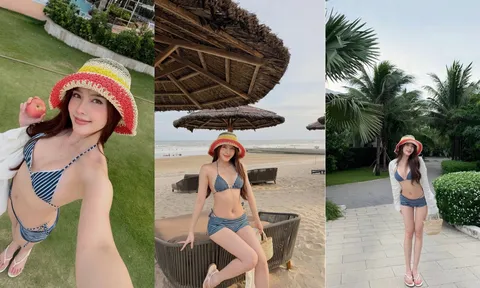 Nóng hơn mùa hè, Thiều Bảo Trâm khoe 3 vòng cuốn hút với bikini nhỏ xíu, sắc vóc tuổi 32 khiến dân mạng chú ý