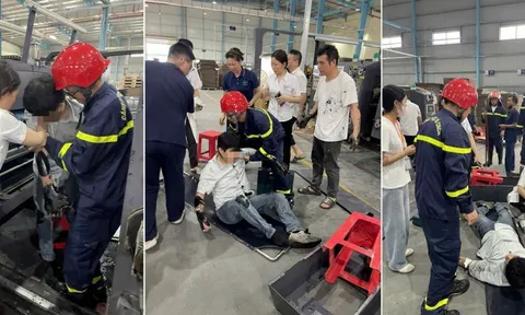 "Nghẹt thở" giải cứu kỹ sư mắc kẹt trong máy in công nghiệp suốt 45 phút, tình trạng sau đó khiến nhiều người lo lắng