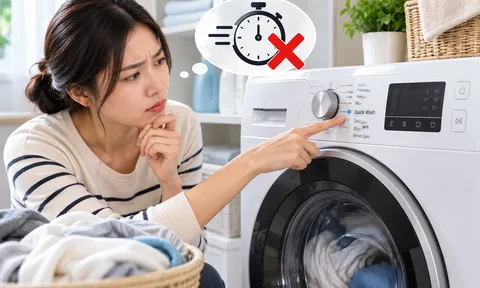 Nhà nào có máy giặt cũng nên biết: Đừng thấy nút "Giặt nhanh" tiện mà bấm liên tục, nhiều người dùng sai bao năm