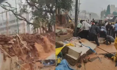 7 người tử vong sau tích tắc khi tường rào đổ sập gần bệnh viện, có 3 trẻ em