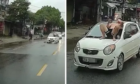 Vụ con rể cởi trần nằm ngửa trên kính chắn gió khi xe đang chạy: Do bị bố vợ....đòi lại xe