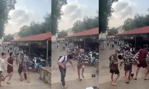 Vụ nam sinh lớp 12 bị nhóm thanh niên mặc quần cộc hành hung giữa trường: Hình ảnh camera ghi lại khiến ai cũng sửng sốt