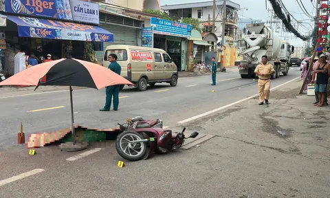 Hiện trường vụ tai nạn trên "con đường tử thần": Xe máy va chạm xe bồn, cô gái trẻ tử vong thương tâm