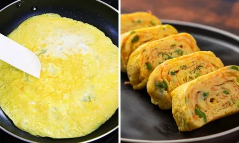 Rán trứng cho thêm một thứ, trứng phồng xốp tan trong miệng, 2 quả nhiều như 4 quả
