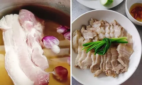 Thả nắm lá này vào nồi luộc thịt: Thịt trắng tinh, mềm mọng, không hôi