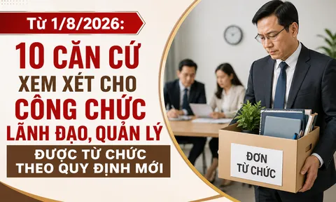 Từ 1/8/2026: 10 căn cứ xem xét cho công chức lãnh đạo, quản lý được từ chức theo quy định mới