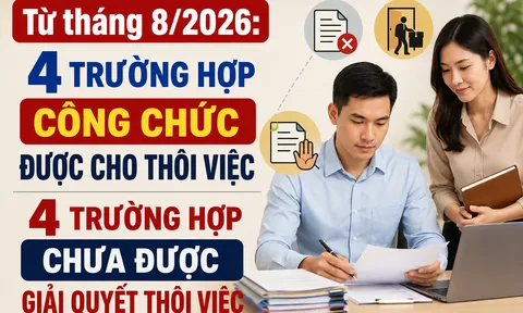 Từ tháng 8/2026: 4 trường hợp công chức được cho thôi việc và 4 trường hợp chưa được giải quyết thôi việc