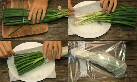 Cách bảo quản hành lá tươi cả tháng vẫn tươi xanh, không mất mùi thơm