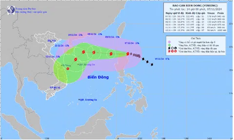 Cập nhật mới nhất về bão Yinxing: Tiệm cận “siêu bão”, tiếp tục áp sát biển Đông