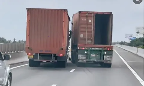 Clip: 2 ô tô tải rượt đuổi, chèn ép nhau trên cao tốc và cái kết "vào đồn"