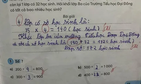 Bài toán lớp 3 gây gây tranh cãi: Học sinh không sai, cô giáo không sai, lỗi tại người ra đề