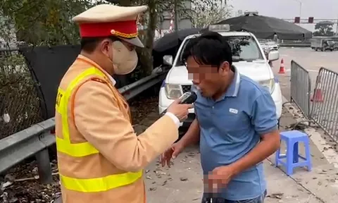 Phát hiện tài xế xe đầu kéo vi phạm nồng độ cồn gấp 2,2 lần mức kịch khung trên cao tốc