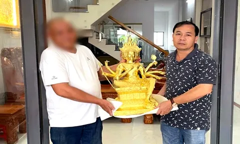 Tượng đồng thỉnh từ Thái Lan bị trộm, 3 nghi phạm sa lưới