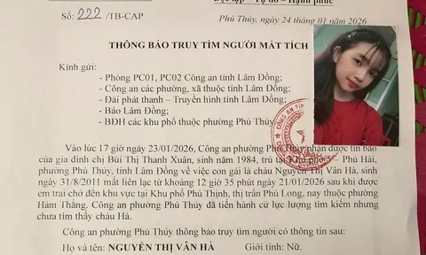 Công an thông báo truy tìm nữ sinh 15 tuổi Nguyễn Thị Vân Hà