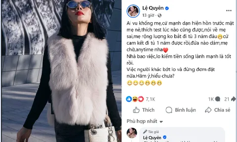 Ca sĩ Lệ Quyên lên tiếng cực gắt trước tin đồn dùng chất cấm