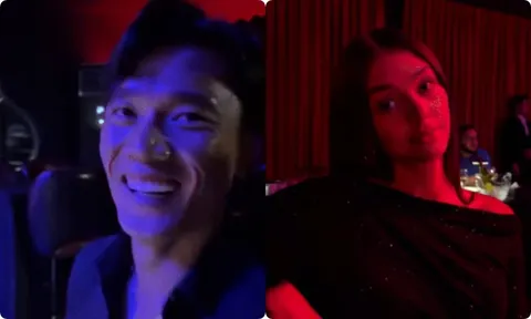Lộ khoảnh khắc Bùi Tiến Dũng "nhìn không chớp mắt" trước vũ công, vợ Tây lập tức có động thái dằn mặt